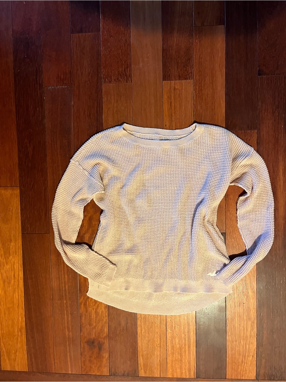 Light Pink Women's Knit Sweater - Classic Crewneck